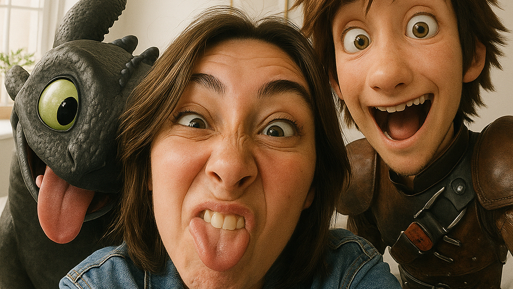 Silly Selfie with Hiccup and Toothless from How to Train Your Dragon